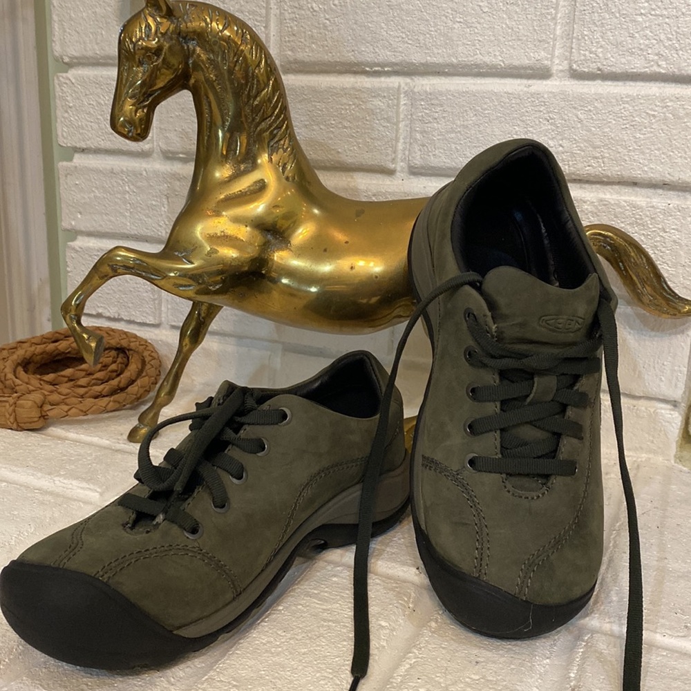 KEEN Green Moss suede shoes.